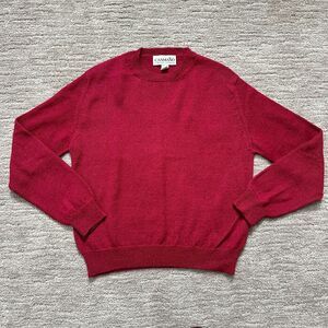 Caamano Sweater Womens Large Maroon Red Peru Alpaca Wool Cropped Limited Edition